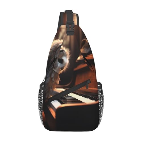 Bolso bandolera cruzado para hombres y mujeres color negro miniatura 1