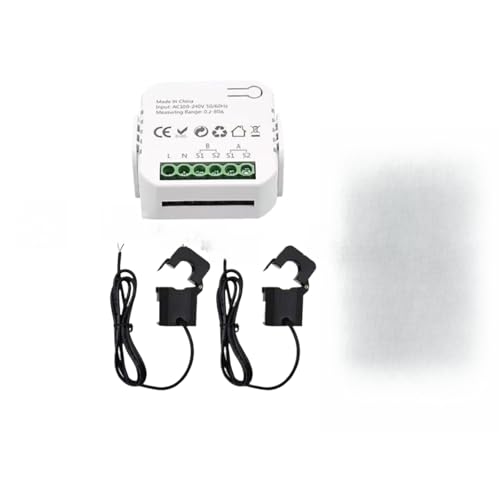 Compteur électrique bidirectionnel 1/2 canal avec 2 transformateurs CT Blanc