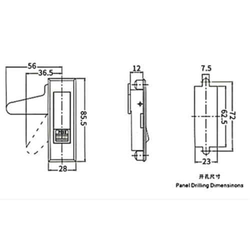 Cerradura para puerta de gabinete de control MS603 con llave 4