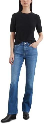 Marc OߴPolo Damen Jeanshose mit Stretch-Anteil Flared Fit, Blau (Cashmere Soft Blue Wash), W33/L32