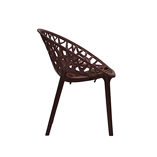 Image of SkyGlamour Neelkamal Crystal Plastic Chair | Chairs for Home, Living Room, Garden, Patio Durable Indoor & Outdoor|Plastic Chair Set of 2; Colour: Weather Brown