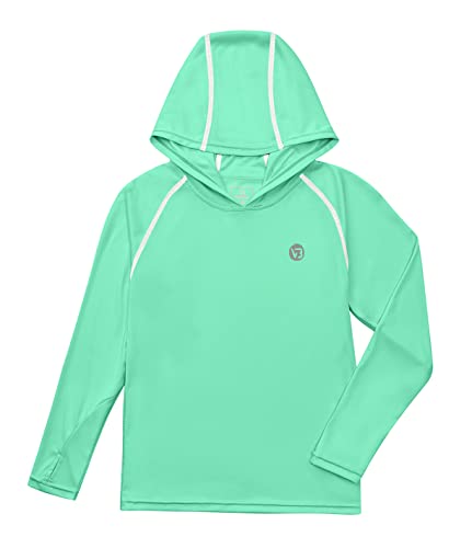 Boys Girls Hooded Sun Shirts UPF50+ Long Sleeve Hoodies Quick Dry Rash Guard Swim Shirts Fishing Hiking Thumb Holes4