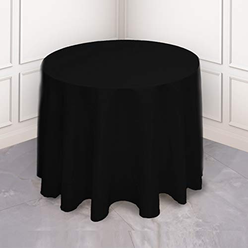 Kadut Black Tablecloth - 120" Inch Round Tablecloths for Circular Table Cover in