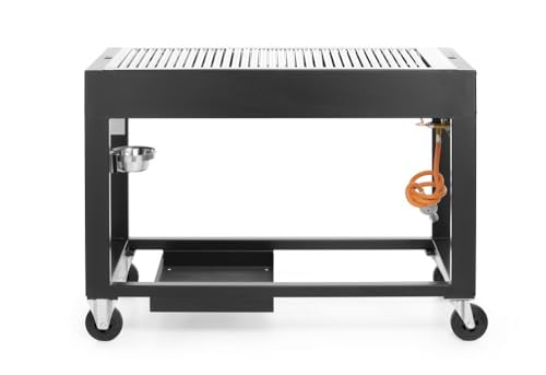 HENDI Gasgrill Inferno, 1 Brenner, Grillwagen, Grillfläche: 1022x500mm, 10kW, 1260x580x(H)900mm, Edelstahl, Schwarz