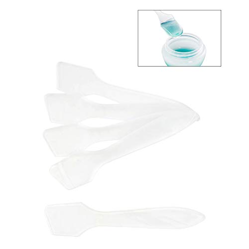 Healifty 50 stücke DIY Kosmetische Spatel Beauty Tools Gesichtscreme Dispenser Make-Up Maske Spatel Kunststoff Löffel (Transparente Maske Stick)