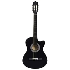 Wakects Guitare folklorique de bonne qualité sonore, guitare acoustique noire en tilleul avec mensuration de 63 cm pour la maison - Les Beatles, Paul McCartney, John Lennon, RIngo Starr, George Harrison