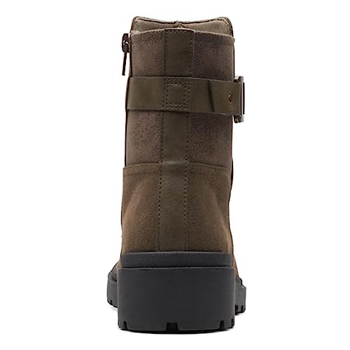 Clarks Clarks Women's Calla Mid Mid Calf Boot, Dark Olive Suede, 7 Medium US