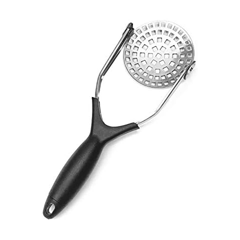 Clever Monster Stainless Steel Potato Masher - Heavy Duty with Garlic Press, Cooking and Kitchen Gadget - Convenient for Making Mashed Potatoes, Vegetables and Fruits Cover