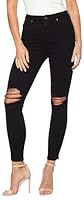 Riders by Lee Women's Hi Rider Skinny Jean, Torn Black, 18