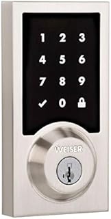 Weiser (by Kwikset) Premis Electronic Touchscreen SmartKey Deadbolt Lock, Works with Apple HomeKit, Siri Voice Control, & Apple TV. Satin Nickel, 9GED22000-001-US15