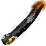 8.7' Big Black Dildo Vibrator G Spot Vibrator Wand for Women, Realistic Silicone Dildo Beginner Dildo with Handle, Electric Dildo Slim Vibrator with 10 Vibrating Modes, Adult Sex Toys for Men & Couple