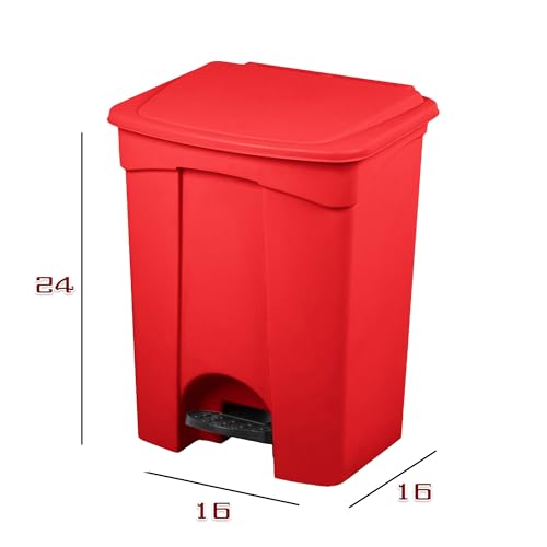 Caneca de Basura Roja de 12 Galones con Pedal miniatura 3