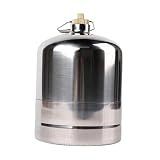 QUILSTM Bombola vuota leggera da campeggio, realizzata in acciaio inossidabile, resistente, con tenuta rinforzata, contenitore per bombola vuota da campeggio in acciaio, Argento, 5L