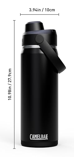 Image of CamelBak Thrive Chug Insulated Stainless Steel Water Bottle, Cold Retention with High Flow Lid for Everyday Hydration and Active Use, 20oz, Black