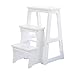 HMTE Indoor-Kletterhocker, Massivholz-Trittleiter-Haushaltsleiter-Hocker Zweizweck-Innenverdickter multifunktionaler Kletter-Tritthocker Kleine Treppenhocker/Farbe 1/2 Stufen (Farbe 3 3 Stufen)