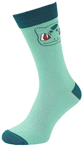 Pokemon Bisasam Unisex Calcetines Turquesa EU 43-46 78% algodón, 20% poliamida, 2% elastano