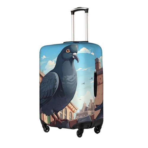 Cartoon Pigeon Print Suitcase Coverâ€“travel Luggage Cover With Elasticity For Suitcases (S/M/L/Xl Sizes)2