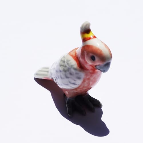 Petit cadeau original : cacatoès en céramique pour amoureux de nature et miniatures