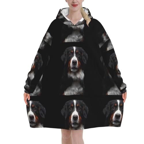 Sweat à capuche Bouvier bernois style couverture, le cadeau parfait pour passionnés