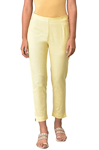 Image of W for Woman Women's Slim Fit Mid Rise Strechable Slim Pants | Trousers