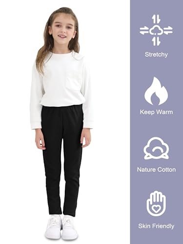 Resinta 3 Pack Girls Leggings Cotton Full Length Leggings Soft Comfortable Footless Stretchy Tights Pants for Kids4