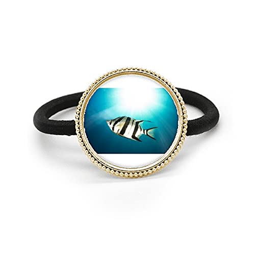 Élastique à cheveux en métal argenté poisson tropical chic et durable