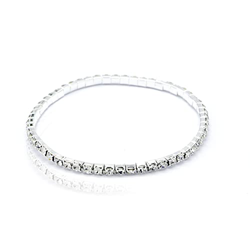Image of Fesciory Heart Rhinestone Ankle Bracelets for Women, Adjustable Silver Plated Shiny Tennis Anklets, Twinkle Cubic Zircon Imitation Diamond Anklet Foot Chain Jewelry Gifts