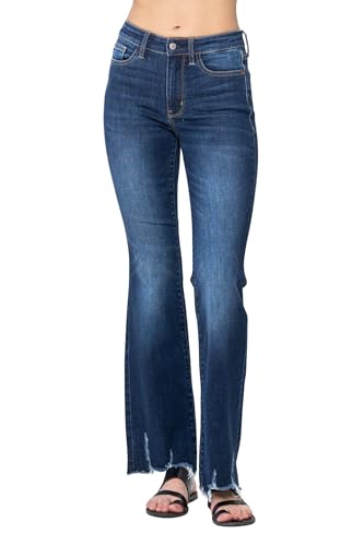 Judy Blue Women's Mid-Rise Non Distressed Hem Bootcut Jeans