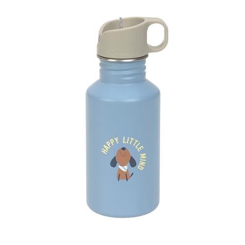 LÄSSIG Trinkflasche Edelstahlflasche BPA-frei 500ml Kinder Kita Kindergarten auslaufsicher mit Sporttrinkverschluss/Bottle Stainless Steel Pattern Party blue/green