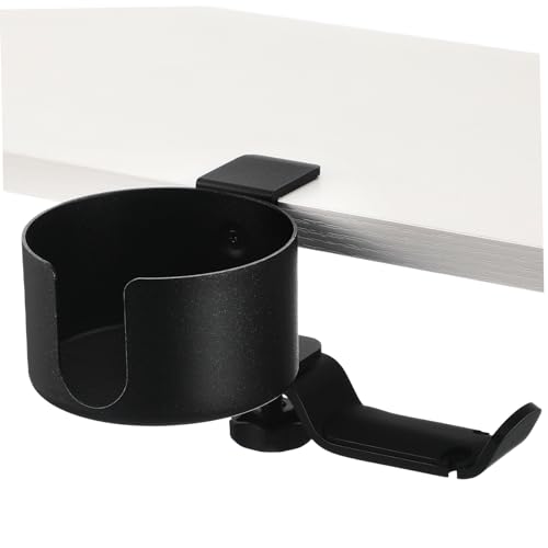 Hemobllo Soporte para Auriculares Debajo del Escritorio con Portavasos Abrazadera Ajustable para Gaming Organización de Espacio y Accesorios Compacto y Duradero