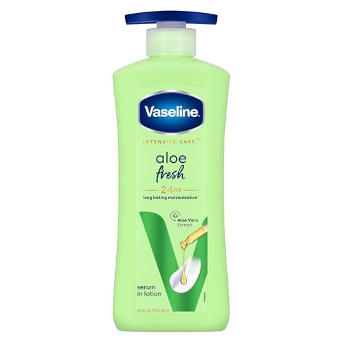 Vaseline Aloe Fresh Body Lotion,24 HR Long Lasting Moisturisation with Aloe Vera extract and Menthol 400ml