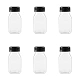 UUYYEO 6 Pcs Clear Plastic Juice Bottles Transparent Beverage Bottles Containers Mini Fridge Drink Bottles Plastic Milk Bottles with Caps 120ml