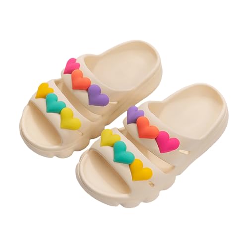 Kids Cloud Slides Girls Cute Colorful Hearts Slip On Slide Sandals Comfort Non-Slip Thick Sole Bathroom Slippers2