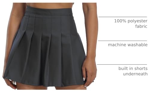 Image of Pleated Skirts for Women Tennis Skirt with Shorts High Waisted Mini Skort