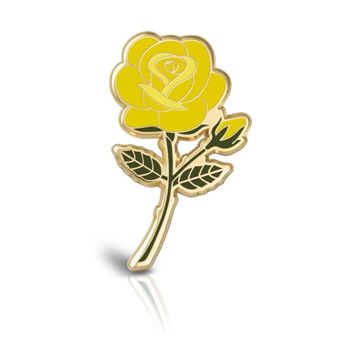 Image of Rose Enamel Pins June Birth Month Flower Elegant Lapel & Brooch, Perfect for Bulk Gifts, Floral Lovers, Wedding Suits Birthday Gift and Flower Accessory for Floral Lovers - Great Gift Idea Rose Pin Brooch