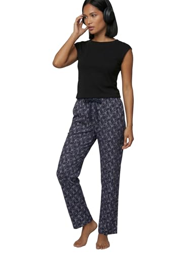 Image of Enamor Mid Rise Full Length Adjustable Drawstring Hangout Pant for Women - Relaxed Fit, Combed Cotton - E4A5