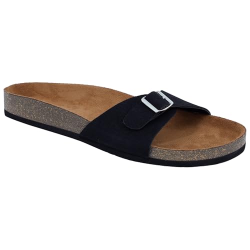 Image of LYDC LONDON Women's Sandals. Lightweight stylish and comfortable flat sandals for office wear and gatherings. Orthopaedic and flat foot friendly. Doctor trusted timeless fashion sandals for women with modern appeal