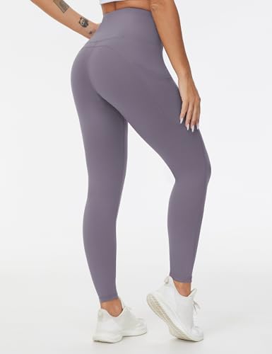 Image of THE GYM PEOPLE Thick High Waist Yoga Pants with Pockets, Tummy Control Workout Running Yoga Leggings for Women
