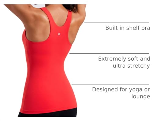 Image of CRZ YOGA Butterluxe High Crew Neck Tank Top | Light Support, Built in Bra, Removable Pads, Yoga, Extremely Soft, Racerback, for Women