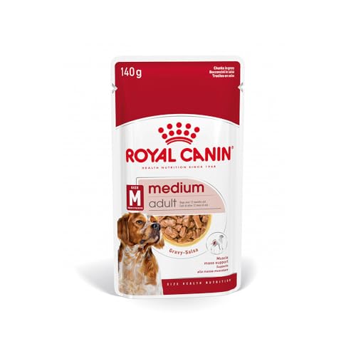 ROYAL CANIN Medium Adult | Doppelpack | 2 x 10 x 140 g | Alleinfuttermittel für Hunde | Ab dem 12. Lebensmonat
