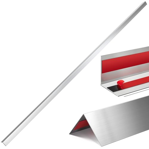 Image of Therwen 10 Pcs 0.5 x 0.5 x 48 Inch 304 Stainless Steel Corner Guards Metal Wall Guard Protector Corner Trim Molding for Door Countertop Furniture Cabinet Protection