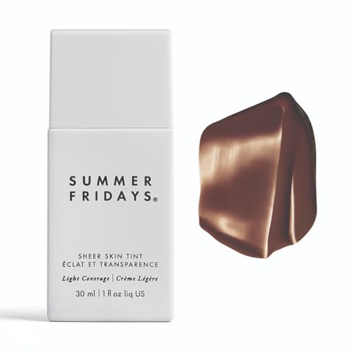 Image of Summer Fridays Sheer Skin Tint with Hyaluronic Acid, Diminishes Uneven Tone, Sheer to Light Coverage, Shade 9, Rich Deep with Neutral Cool Undertones (1 Fl Oz)