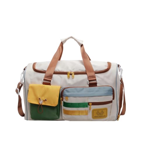 Gym Bag Travel Duffel Carry On Bag for Women Sports Waterproof Lightweight with Shoe Compartment Large Tote Bag (Brown) - Main Image