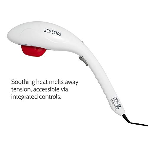 Homedics, Cordless Percussion Body Massager With Soothing Heat Lightweight, Handheld, Ergonomic With 2 Intensity Settings And Rechargeable Battery (White) #TOP2