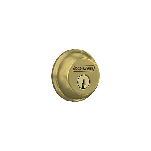 Image of SCHLAGE Lock Company Single Cylinder Deadbolt, Satin Brass (B60 N 608)
