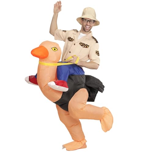 W WIDMANN MILANO Party Fashion - Costume gonflable chercheur sur autruche, avec soufflerie intégrée, Carnaval, Fête à thème
