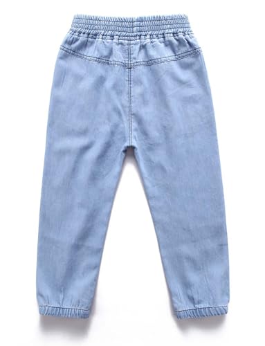 Kids Boys Girls Jeans Pants Soft Stretchy Summer Denim Trousers Tapered Leg Loose Fit Cargo Joggers4