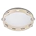 6in Hand-cranked tambourine, metal bells, and percussion instruments are ideal for church weddings, parties, and games, including wedding party games and KTV. The drumhead can be DIY (6in)