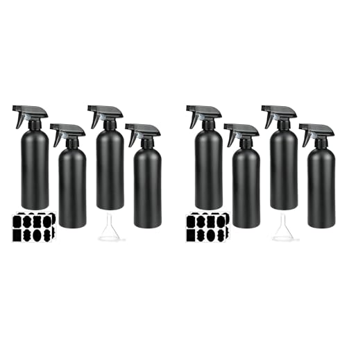 Spourita Pack con 8 de pulverización, 500 ml, de pulverización de plástico, de pulverización de peluquería, botella de para plantas para el cabello, limpieza