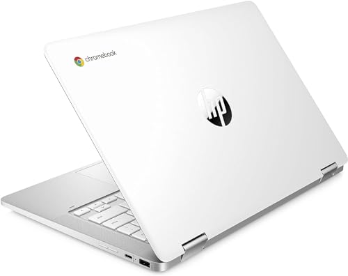 HP Chromebook x360 Laptop, 14 Touchscreen, Intel Celeron N4120, 4 GB DDR4 RAM, 64 GB eMMC, Intel UHD Graphics 600, ChromeOS Betriebssystem, QWERTZ, Germini, Ceramic White